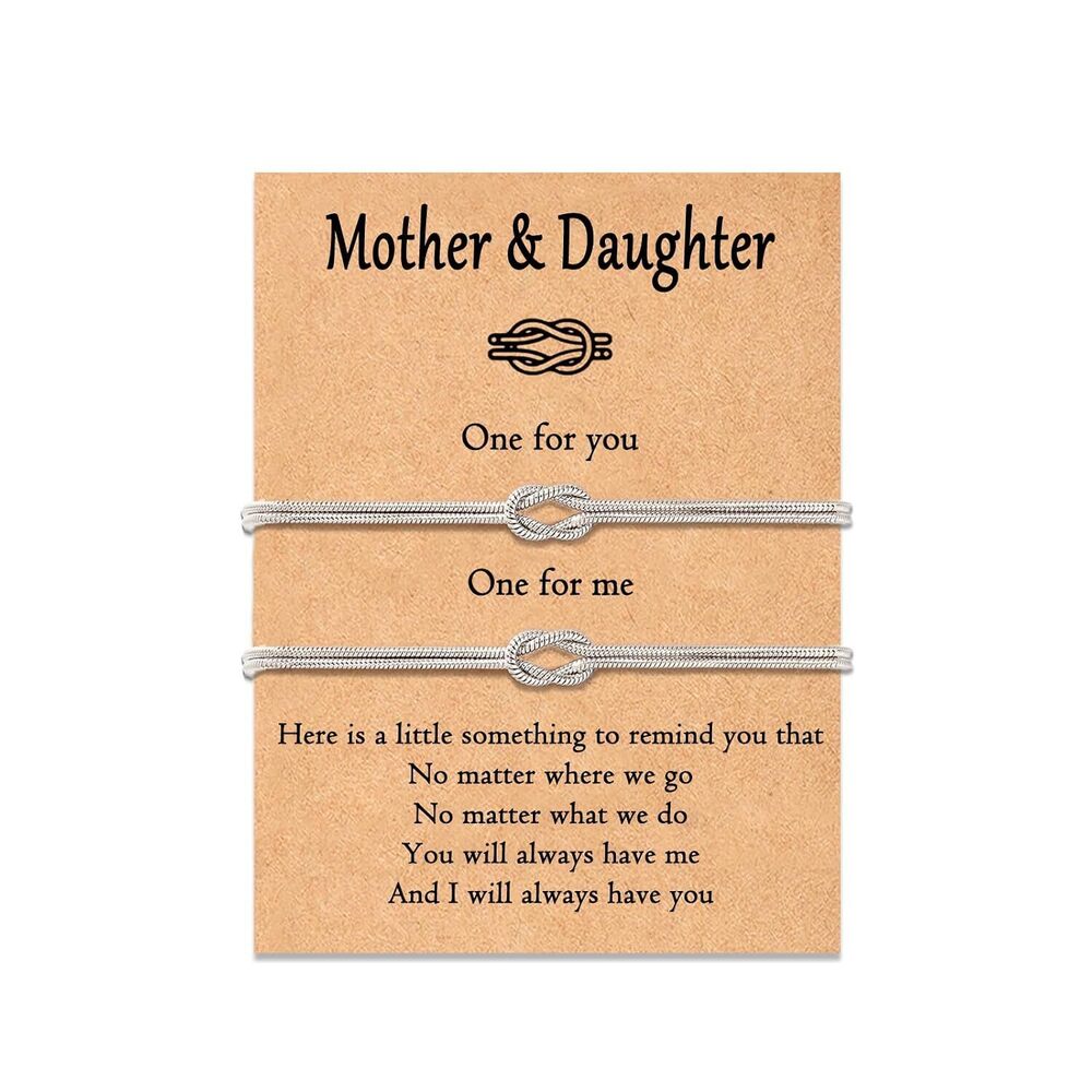 Mother Daughter Bracelets, Forever Love Knot Bracelet Jewelry Birthday